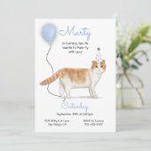 Cat Birthday Party Invitation Kaart (Staand voorkant)