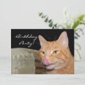 Cat Birthday Party Kaart (Staand voorkant)