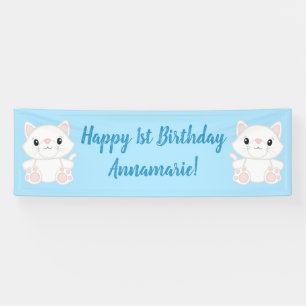 Cat Birthday Party Kat Blue Spandoek