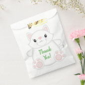 Cat Birthday Party Kat Green Bedankzakje (Gezegeld)