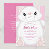Cat Birthday Party Kat roze Kaart (Voorkant / Achterkant)