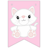 Cat Birthday Party Kat roze Vlaggetjes (Eerste vlag)