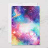 Cat Birthday Party Uitnodiging Ruimtefeest (Achterkant)