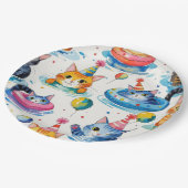 Cat Birthday Pool Party for  Cat Lovers  Papieren Bordje (Gekanteld)