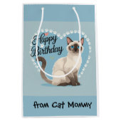 Cat Birthday themed for Siamese Cat lovers Medium Cadeauzakje (Voorkant)