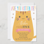 Cat Birthday Uitnodiging (Voorkant)