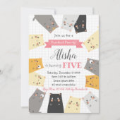 Cat Birthday Uitnodiging (Voorkant)