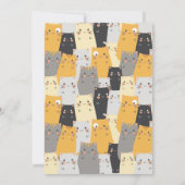 Cat Birthday Uitnodiging (Achterkant)