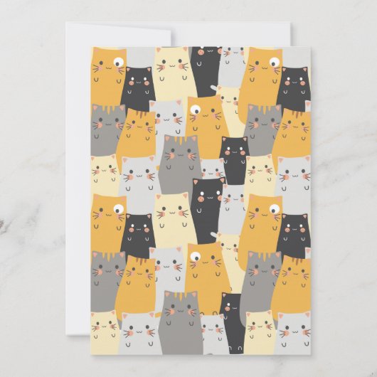 Cat Birthday Uitnodiging (Achterkant)