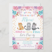 Cat Birthday Uitnodiging (Voorkant)