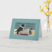  Cat Birthday Wenskaart Kaart (Gele Bloem)