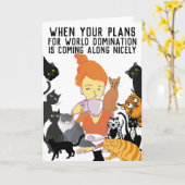 CAT BIRTHDAY WERELDDOMINATIEKAART VOOR HAAR KAART (Gele Bloem)