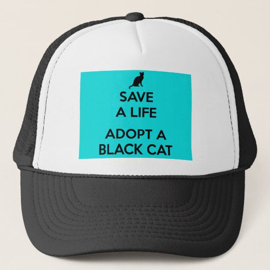 Cat Black Cat Black Cat Appreciation Day Adoption Trucker Pet (Voorkant)