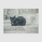 Cat Black Cute  Antiek ontkoppelpagina Tissuepapier (Voorkant)
