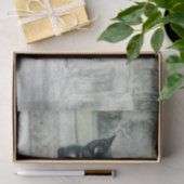 Cat Black Cute  Antiek ontkoppelpagina Tissuepapier (Geschenk)