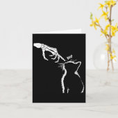 Cat Black Lover Skeleton Hand Boop Funny Halloween Kaart (Gele Bloem)