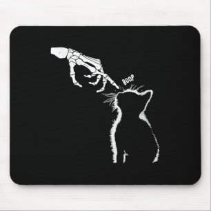Cat Black Lover Skeleton Hand Boop Funny Halloween Muismat