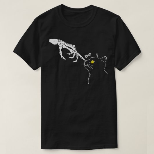 Cat Black Lover Skeleton Hand Boop Funny Halloween T-shirt (Design voorkant)