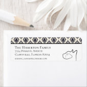  Cat Black & White Retour Adreslabel Etiket (Insitu)