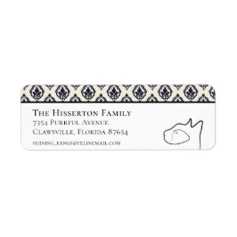 Cat Black & White Retour Adreslabel Etiket