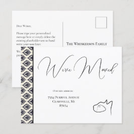 Cat Black & White We hebben verhuisd, Adreswijzigi Briefkaart