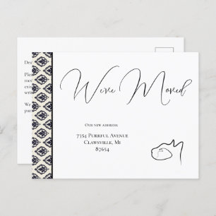 Cat Black & White We hebben verhuisd, Adreswijzigi Briefkaart