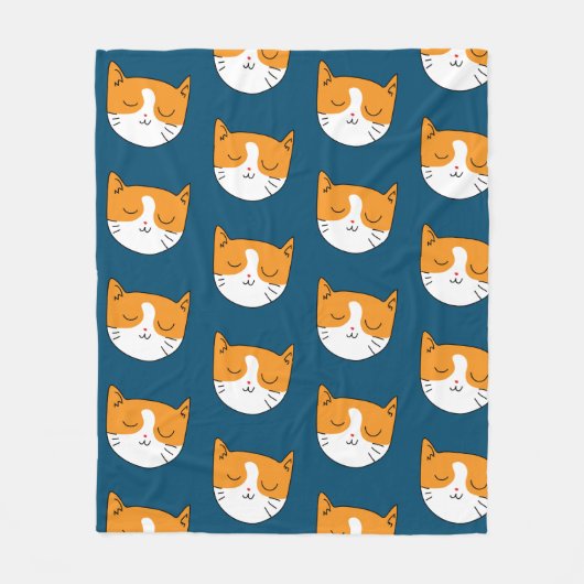Cat Blanket Cute Slapy Fleece Deken (Voorkant)