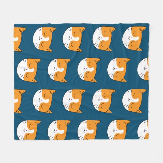 Cat Blanket Cute Slapy Fleece Deken (Voorkant (Horizontaal))
