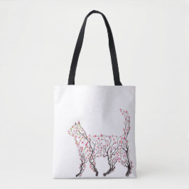 Cat Blossom Tote Bag