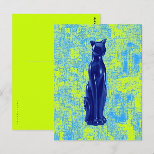 Cat Blue ~ Briefkaart (Voorkant / Achterkant)