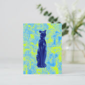 Cat Blue ~ Briefkaart / Uitnodiging (Staand voorkant)
