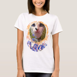 Cat Blue Eyes Love Vergeet me-me-not Cute T-shirt