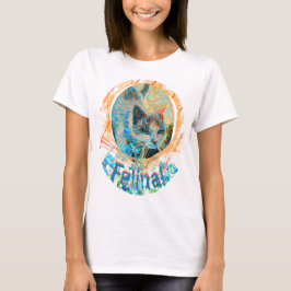 Cat Blue Eyes Vergeet me-niet Feline Art T-Shirt