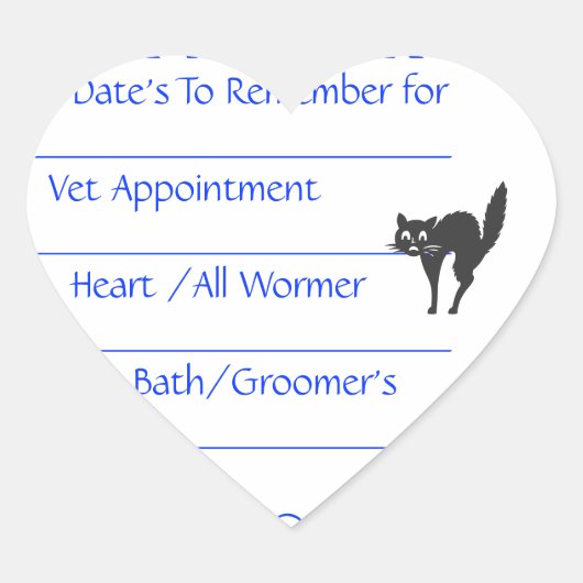 Cat Blue Reminder Stickers (Voorkant)