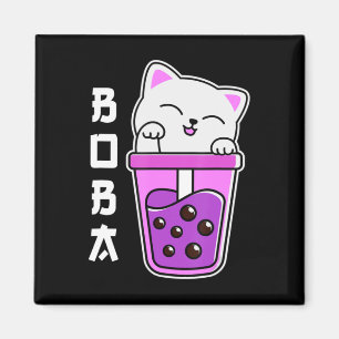 Cat Boba Anime Bubble Tea Neko Girls Kawaii Girls Magneet