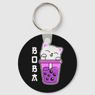 Cat Boba Anime Bubble Tea Neko Girls Kawaii Girls Sleutelhanger