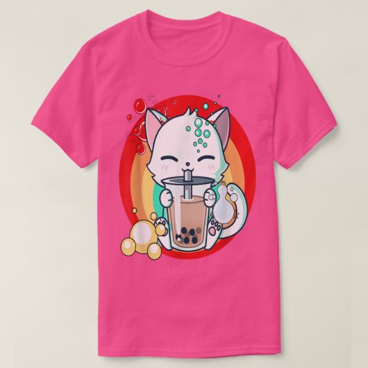 Cat Boba Bubble Tea T-shirt (Design voorkant)