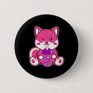 Cat Boba Cute Bubble Tea Anime Neko Kawaii voor Gi Ronde Button 5,7 Cm