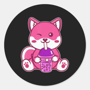 Cat Boba Cute Bubble Tea Anime Neko Kawaii voor Gi Ronde Sticker