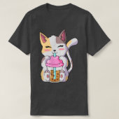 Cat Boba Tea Anime Kawaii Neko Bubble Tea Teen Gir T-shirt (Design voorkant)
