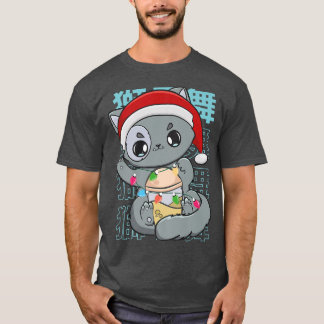 Cat Boba Tea Bubble Tea Anime Kawaii kerstavond T-shirt