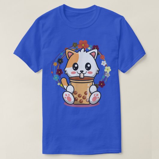 Cat Boba Tea Bubble Tea Anime Kawaii Neko 570 T-shirt (Design voorkant)