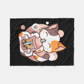 Cat Boba Tea Bubble Tea Anime Kawaii Neko Fleece Deken (Voorkant (Horizontaal))