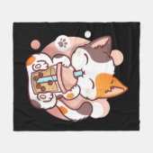 Cat Boba Tea Bubble Tea Anime Kawaii Neko Fleece Deken (Voorkant (Horizontaal))
