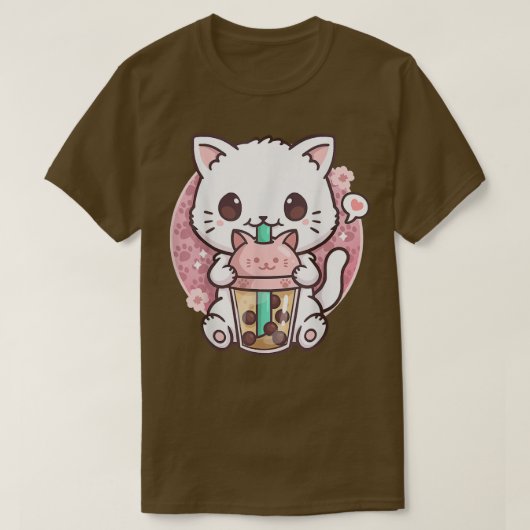 Cat Boba Tea Bubble Tea Anime Kawaii Neko Gift Gir T-shirt (Design voorkant)
