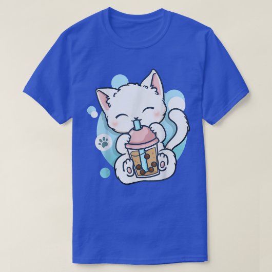 Cat Boba Tea Bubble Tea Anime Kawaii Neko Gift Gir T-shirt (Design voorkant)