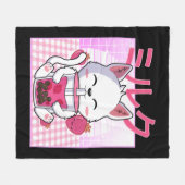 Cat Boba Tea Bubble Tea Anime Kawaii Neko Gift Kin Fleece Deken (Voorkant (Horizontaal))