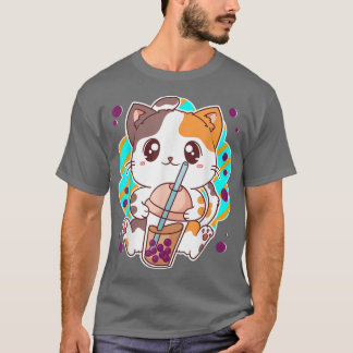 Cat Boba Tea Bubble Tea Anime Kawaii Neko Gifts Gi T-shirt