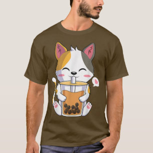 Cat Boba Tea Bubble Tea Anime Kawaii Neko Girl T-s T-shirt