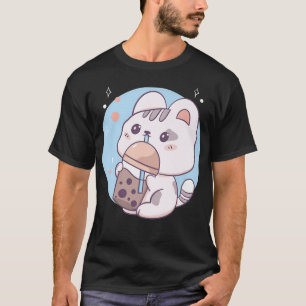 Cat Boba Tea Bubble Tea Anime Kawaii Neko Japans T-shirt